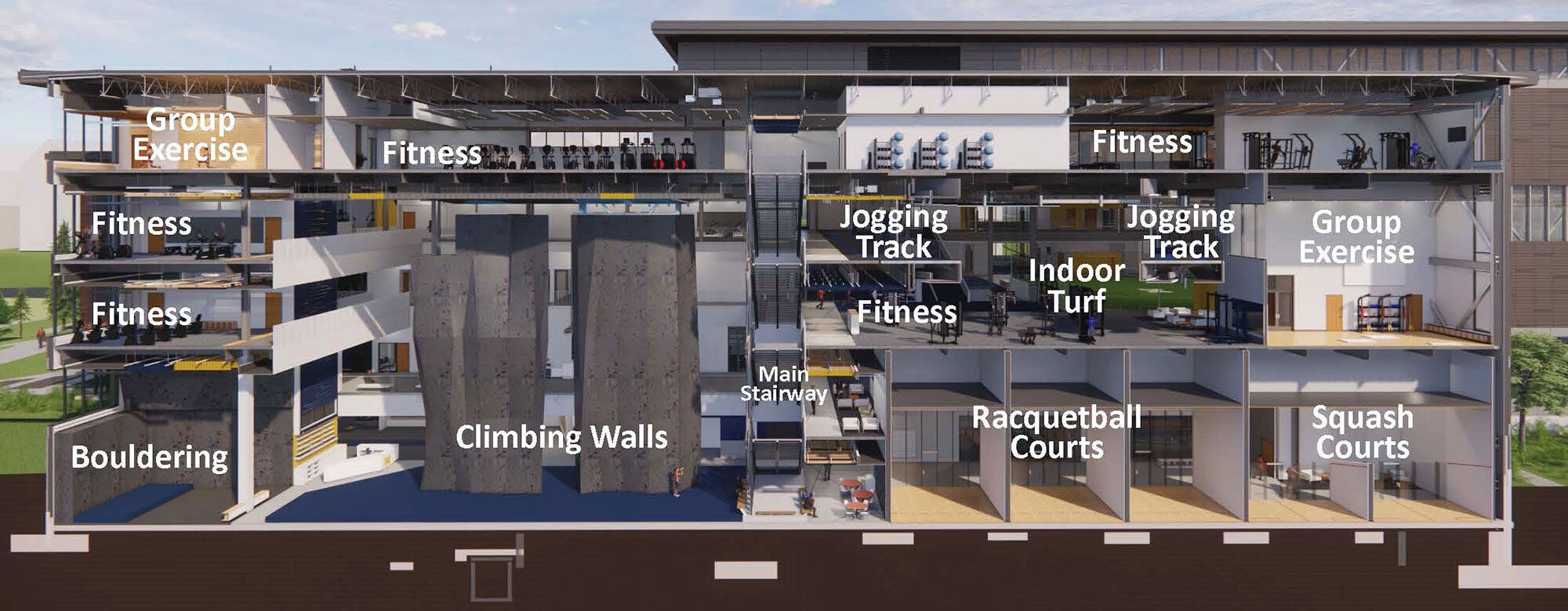 cutaway of new recreation building
