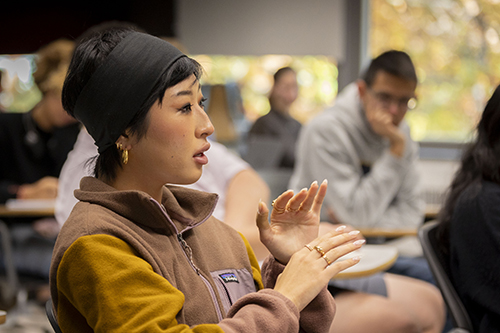 Students engaging in classroom discussion