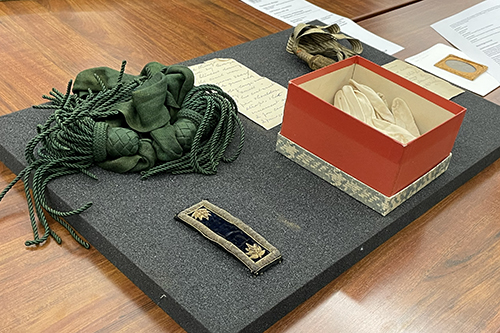 Civil War era artifacts on display at the Clements Library.